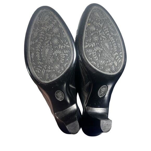 Sofft Black Leather Slip-On Heeled Mules Size 10 Comfort - Picture 5 of 11